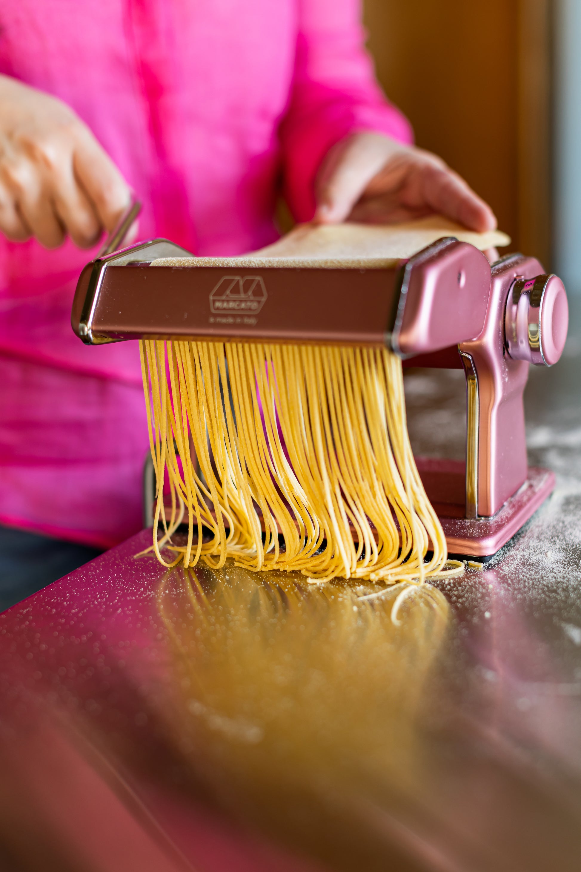 Piccola Cucina's Signature Pink Pasta Machine